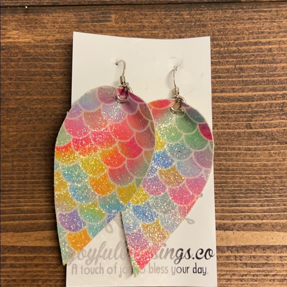 Faux leather earrings